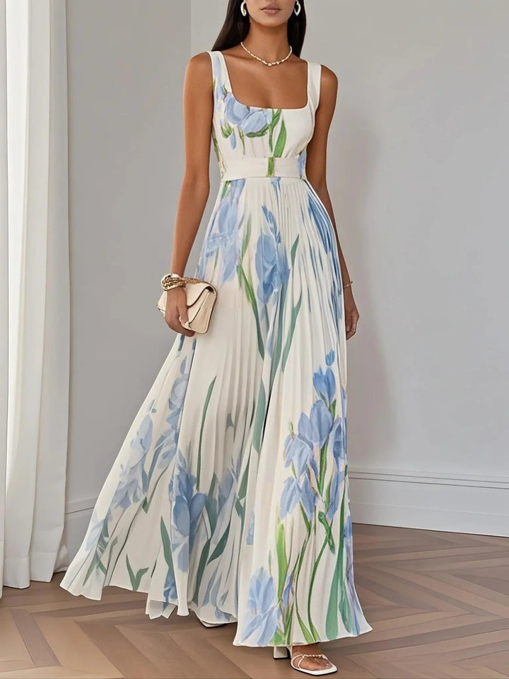Ophelia | Square Neck Pleated Maxi Dress