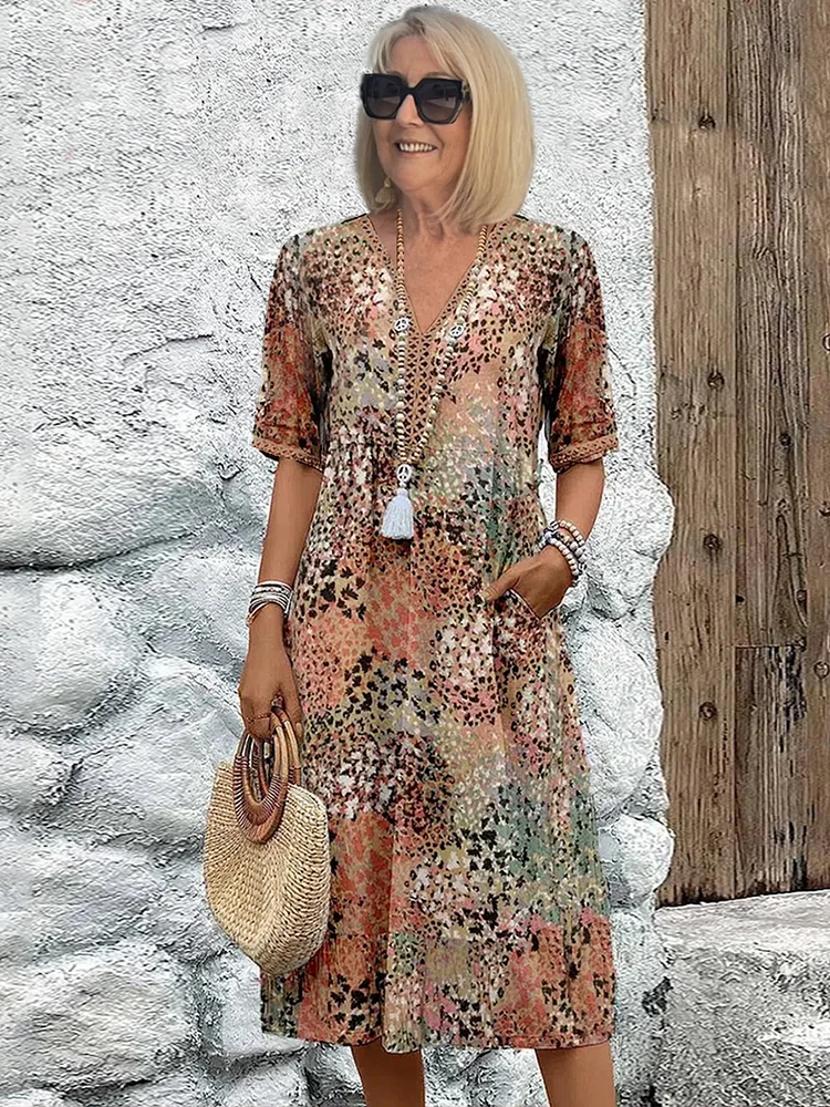 Scarlett | Floral Midi Dress with Flowy Fit