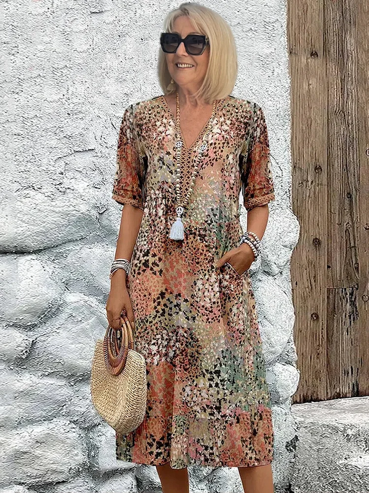 Scarlett | Floral Midi Dress with Flowy Fit