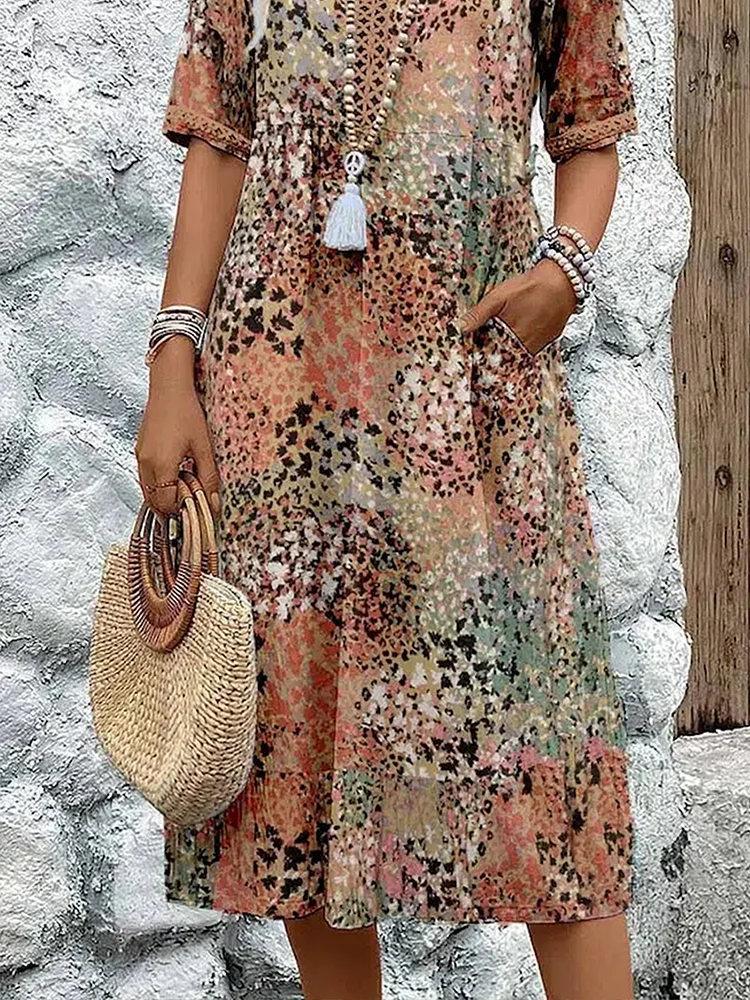 Scarlett | Floral Midi Dress with Flowy Fit