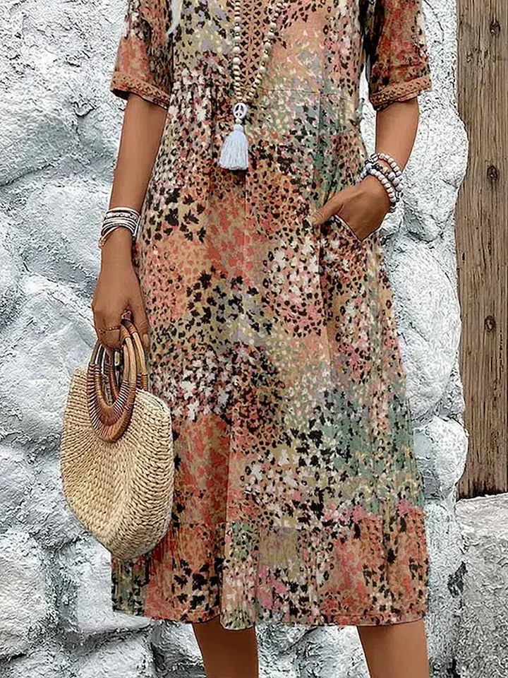 Scarlett | Floral Midi Dress with Flowy Fit