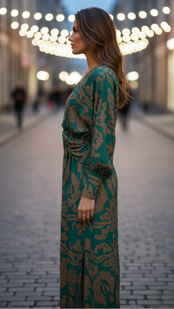 Victoria | V-Neck Elegant Midi Dress