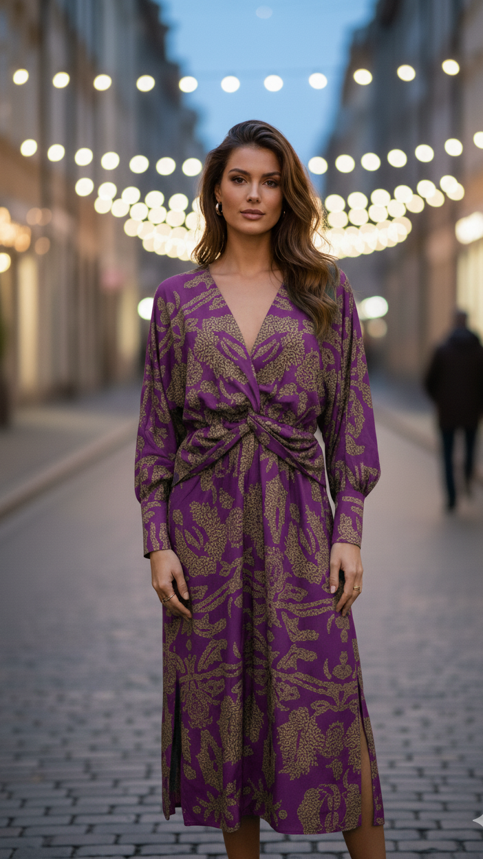 Victoria | V-Neck Elegant Midi Dress
