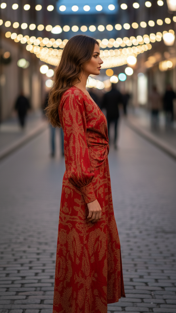Victoria | V-Neck Elegant Midi Dress