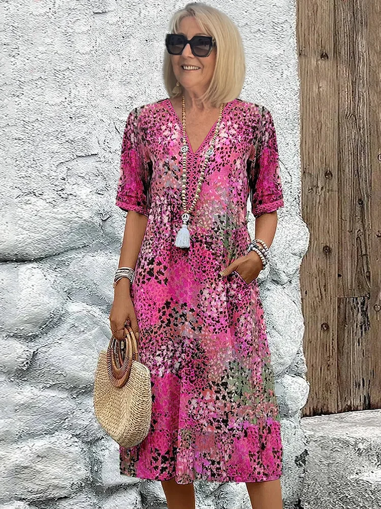 Scarlett | Floral Midi Dress with Flowy Fit