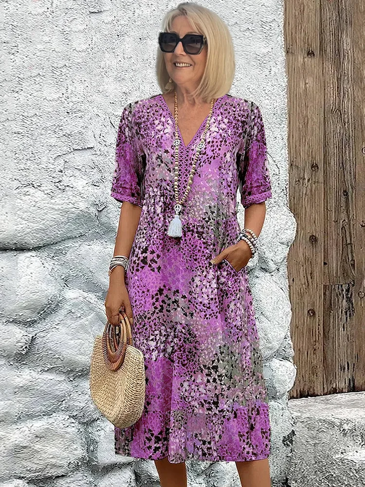 Scarlett | Floral Midi Dress with Flowy Fit