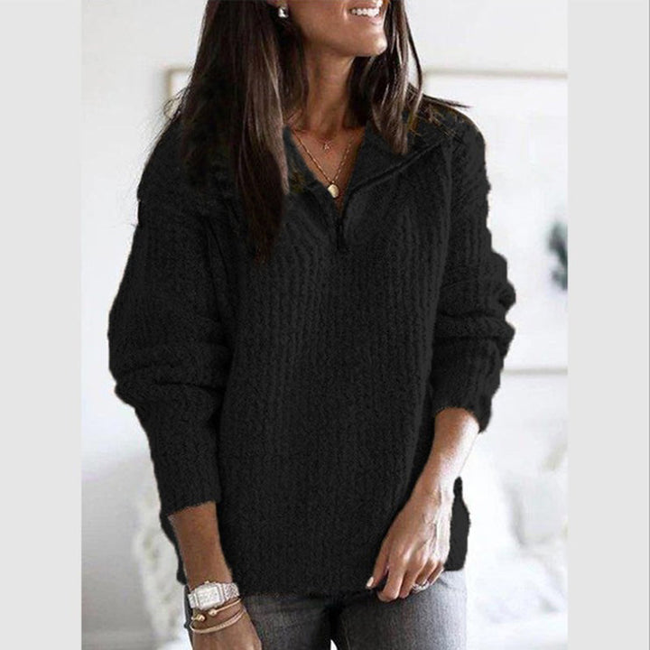 Salvatora | Women's Zip-Up Ribbed Sweater