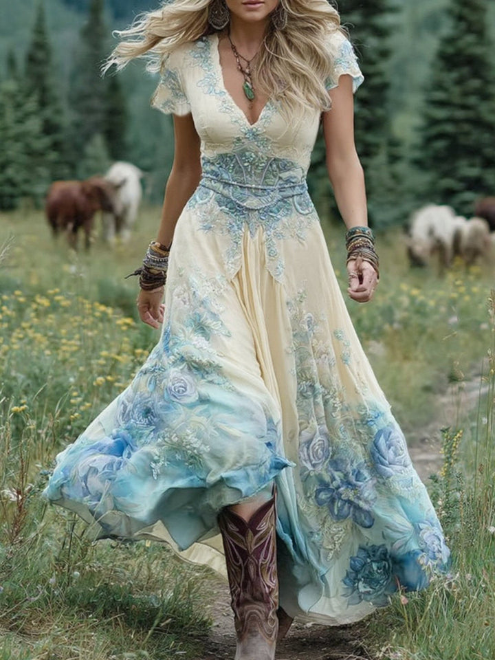 Margaret | Floral Gradient Maxi Dress