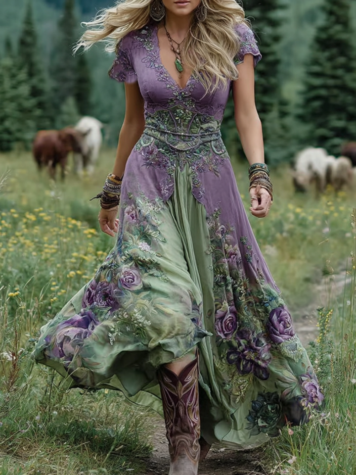 Margaret | Floral Gradient Maxi Dress