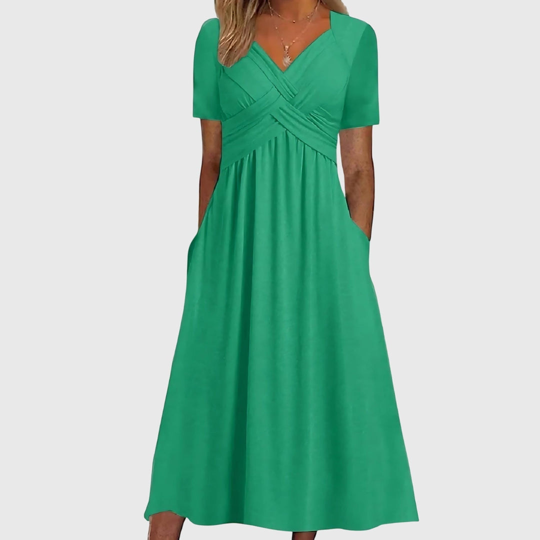 Rosalina | Women's A-Line Tummy Control Midi Dress