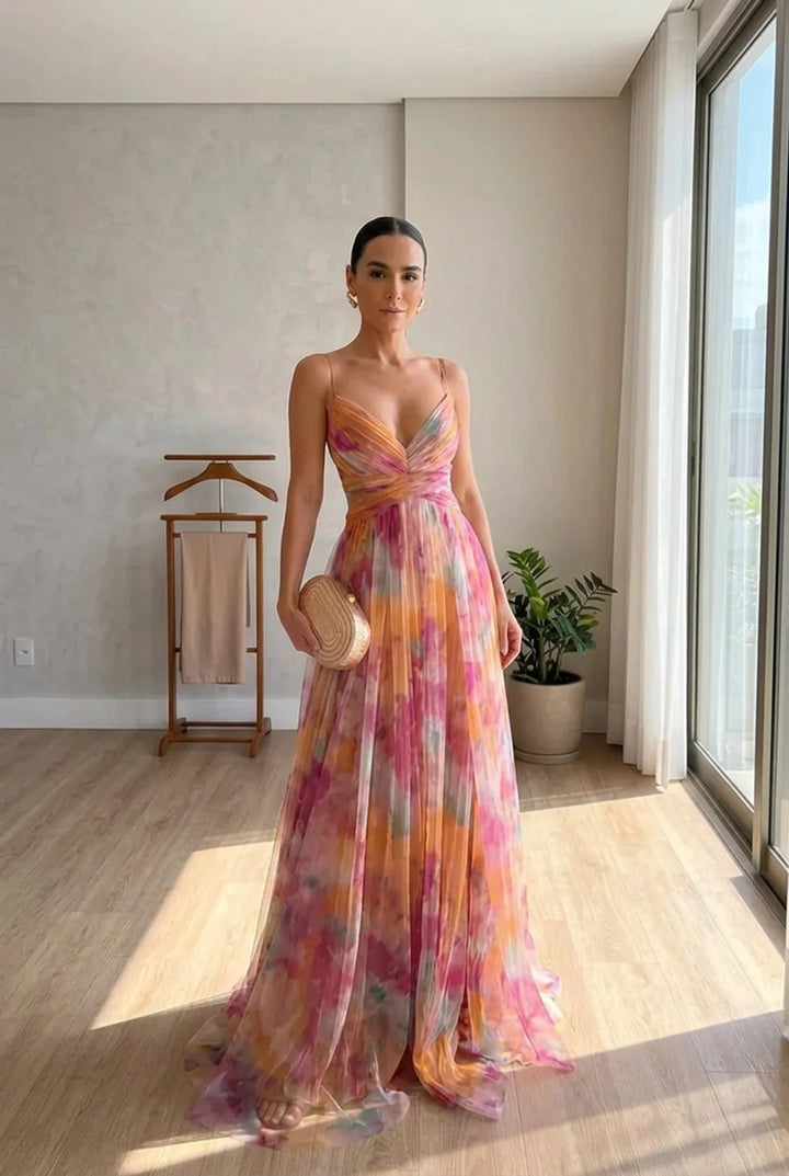 Elowen | Sheer Overlay Maxi Dress