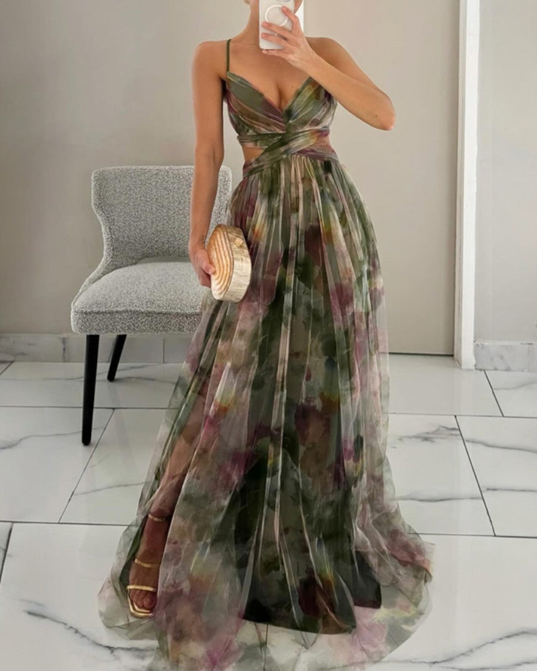 Elowen | Sheer Overlay Maxi Dress
