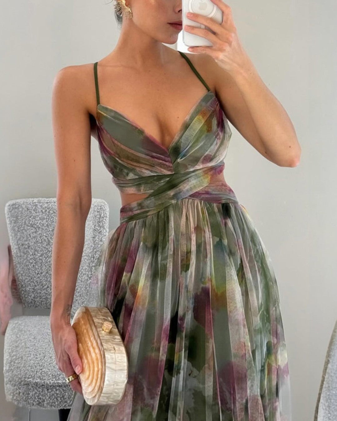 Elowen | Sheer Overlay Maxi Dress