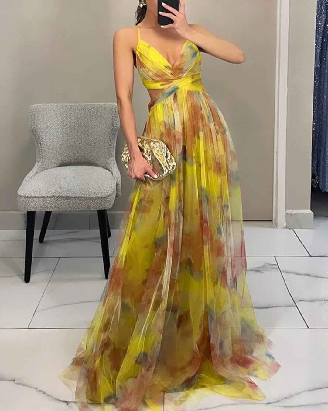 Elowen | Sheer Overlay Maxi Dress
