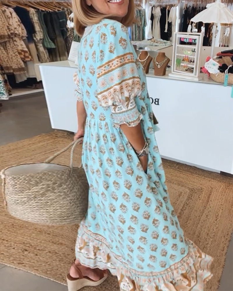Willow | Boho Midi Dress with Tassel Detail