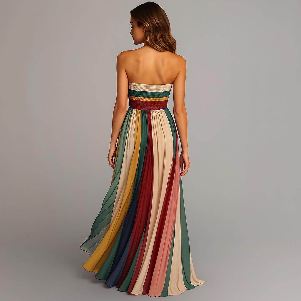 Celeste | Strapless Pleated Maxi Dress