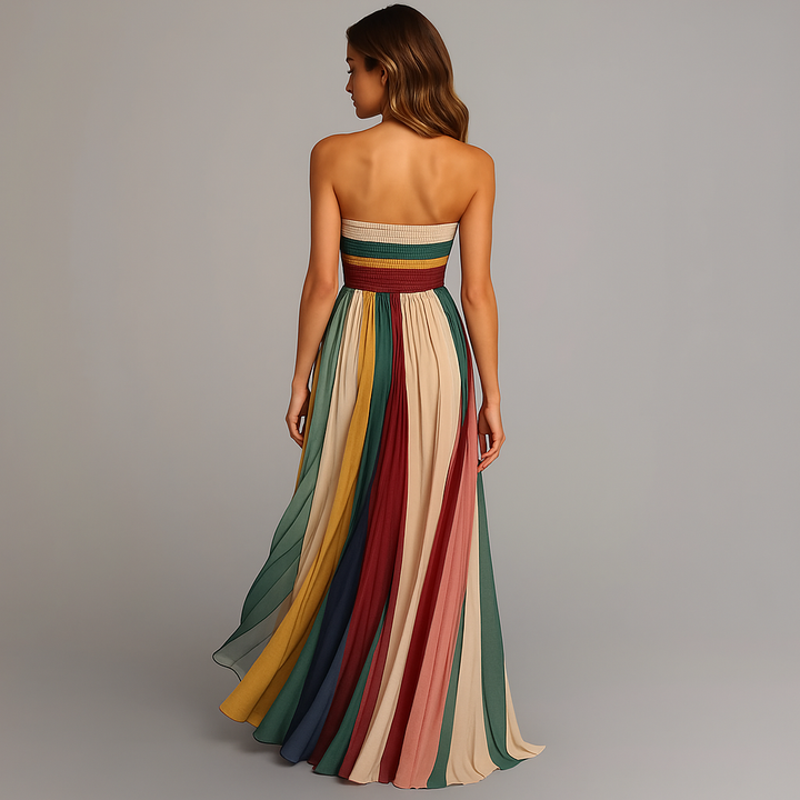 Celeste | Strapless Pleated Maxi Dress