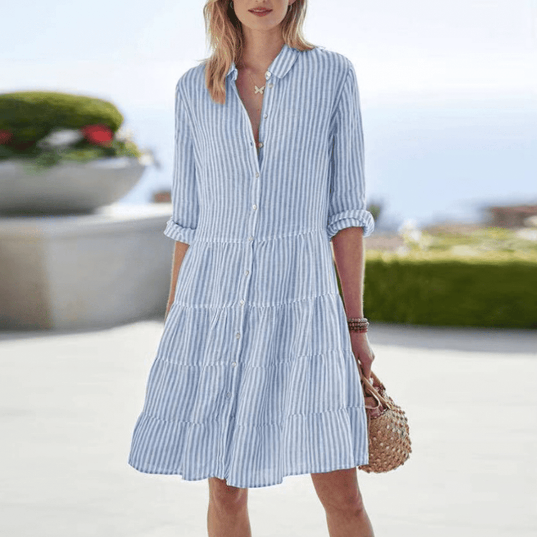 Francesca | Striped A-Line Midi Dress