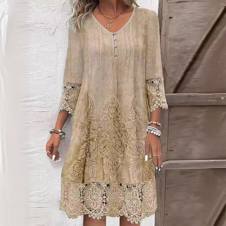 Harriet | Floral Embroidered Midi Dress