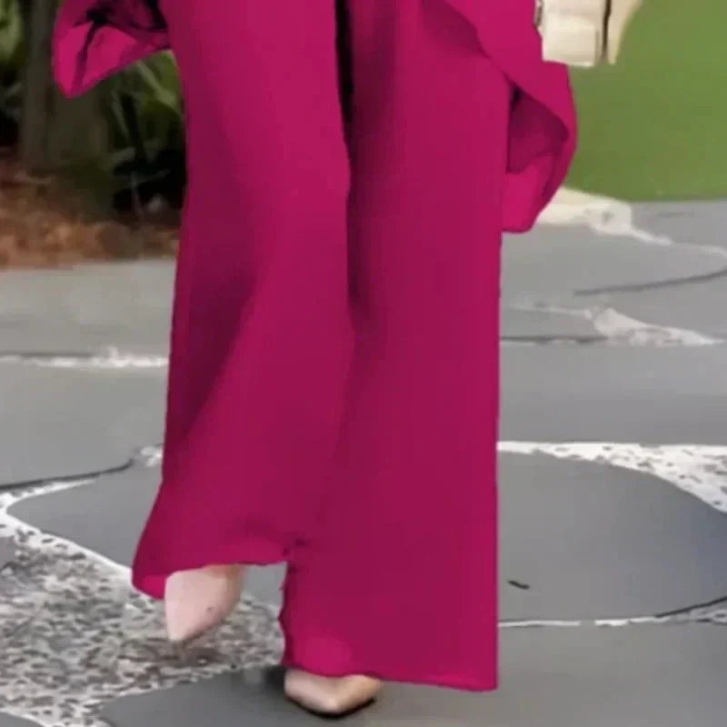 Sienna | Asymmetric Top and Wide Leg Pants Set