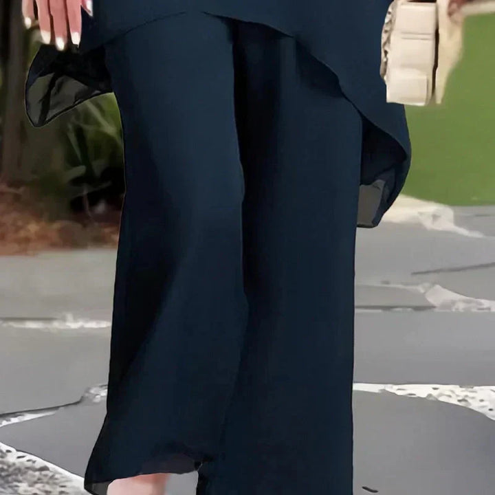 Sienna | Asymmetric Top and Wide Leg Pants Set