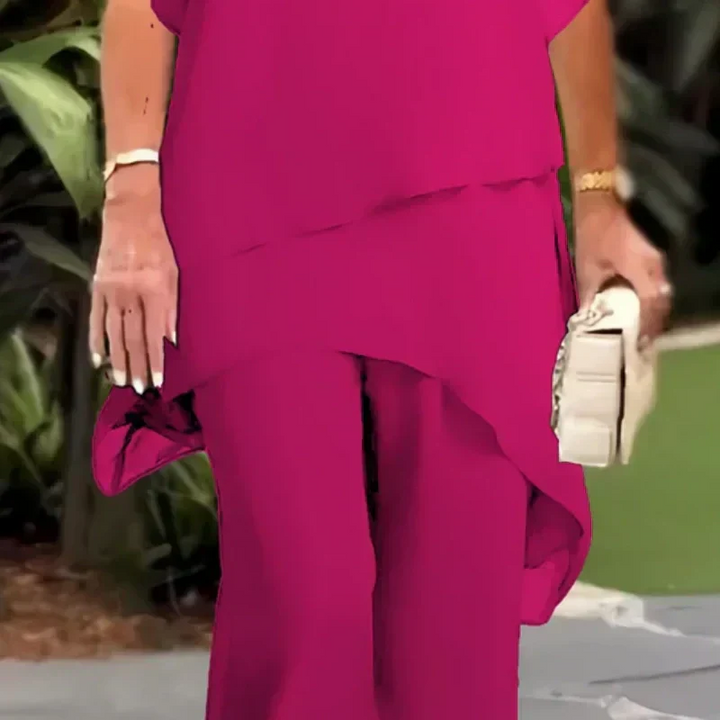 Sienna | Asymmetric Top and Wide Leg Pants Set