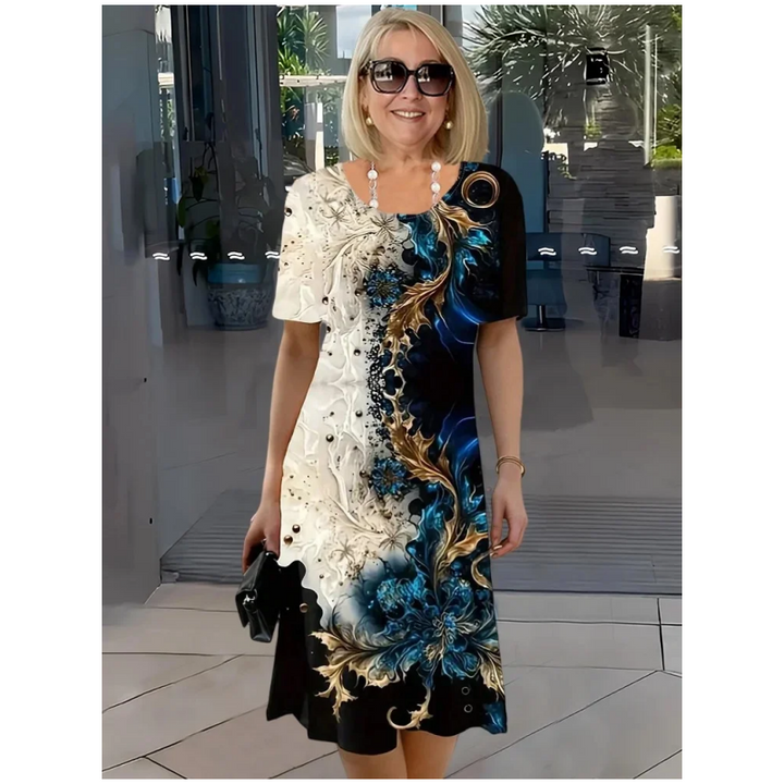 Audrey | Printed Midi Dress with Relaxed Fit