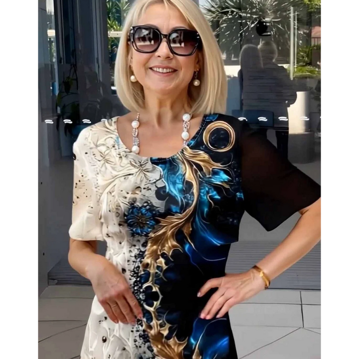 Audrey | Printed Midi Dress with Relaxed Fit