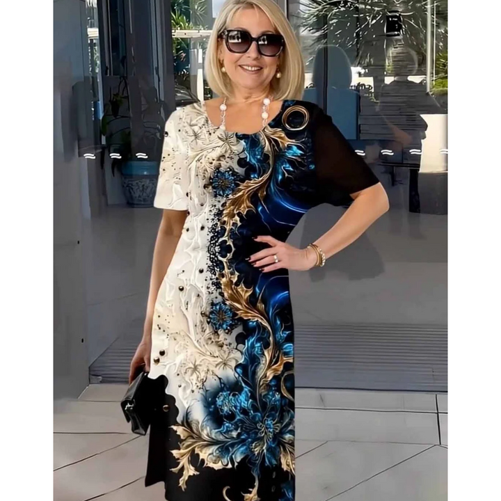 Audrey | Printed Midi Dress with Relaxed Fit