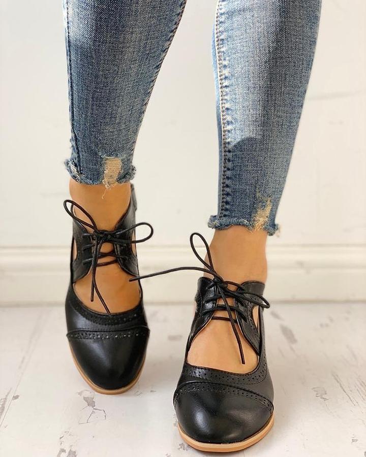 Veronique | Women's T-Strap Lace-Up Heels