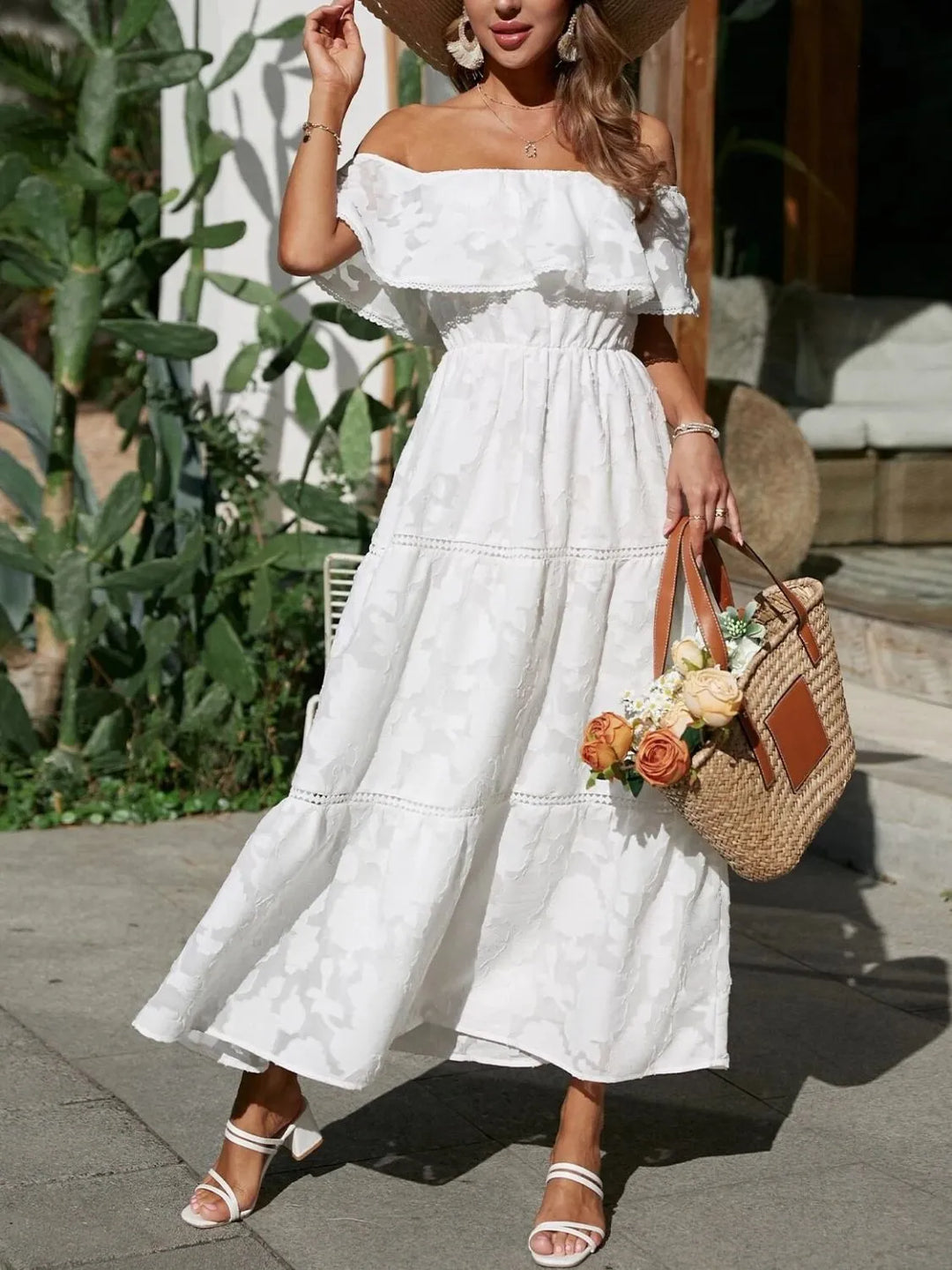 Rosalie | Off Shoulder Wedding Guest Maxi Dress