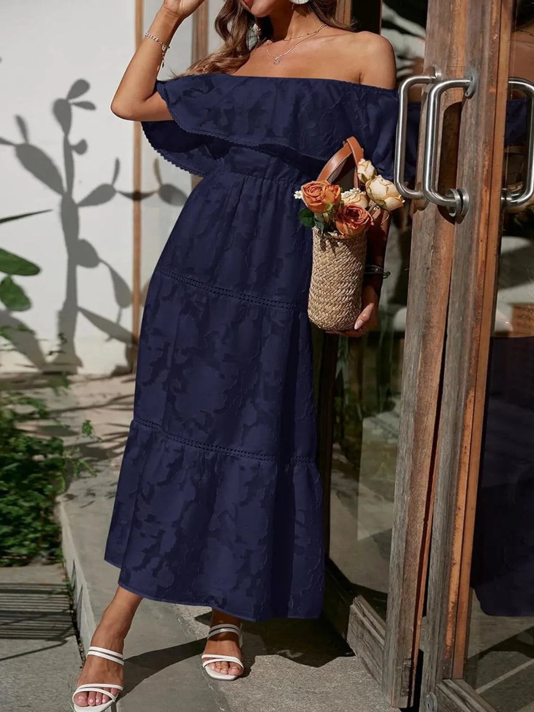 Rosalie | Off Shoulder Wedding Guest Maxi Dress