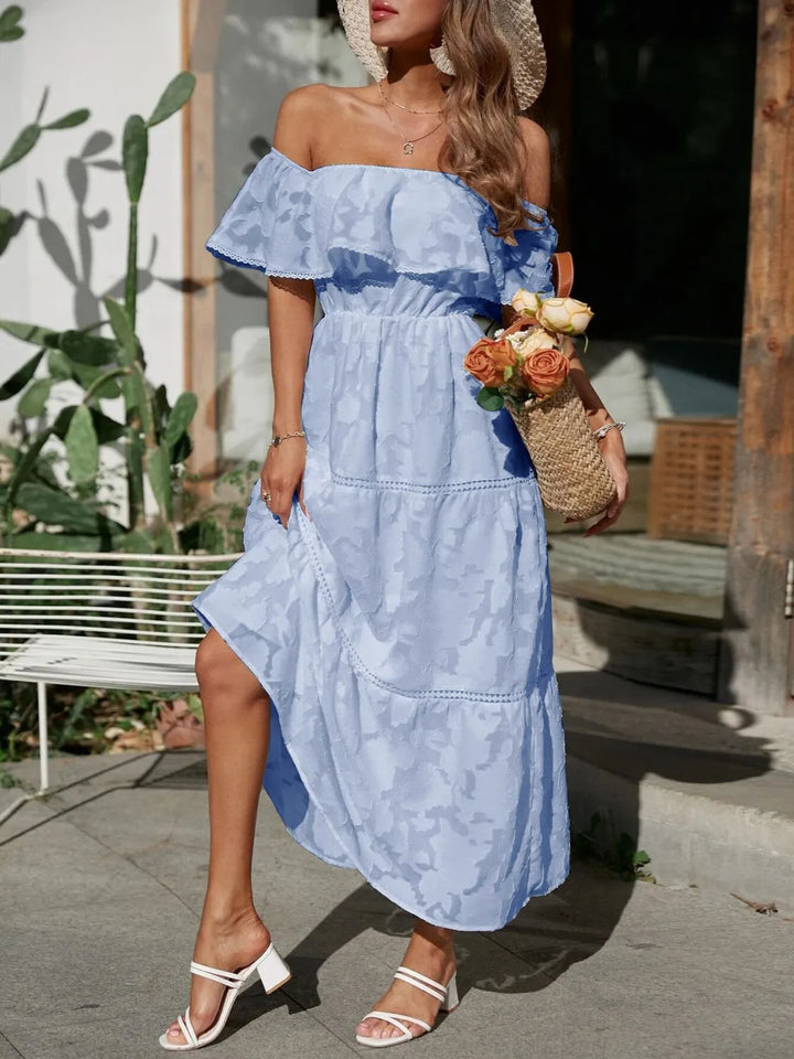 Rosalie | Off Shoulder Wedding Guest Maxi Dress