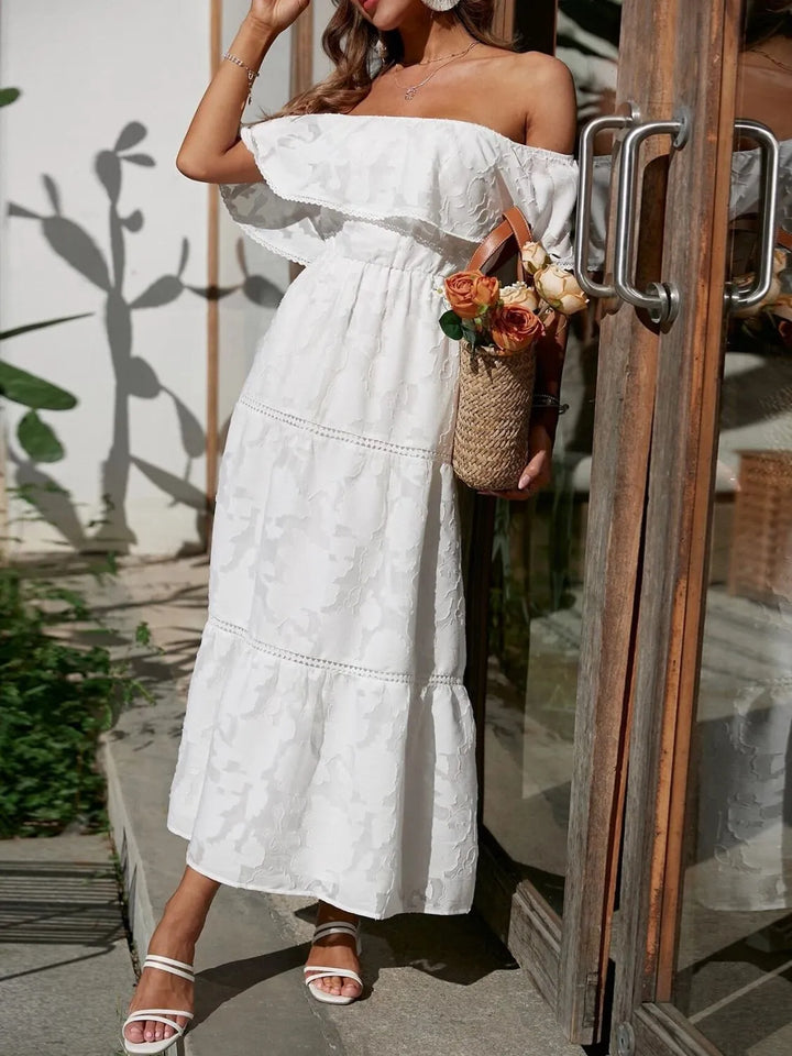Rosalie | Off Shoulder Wedding Guest Maxi Dress