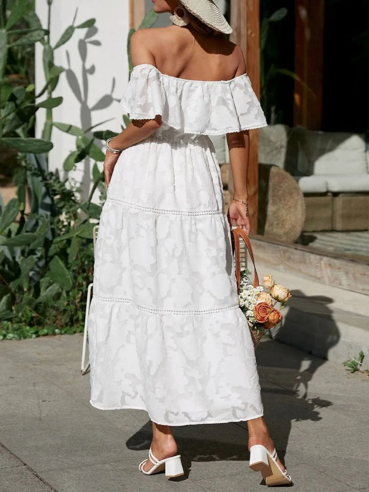Rosalie | Off Shoulder Wedding Guest Maxi Dress