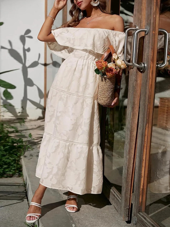 Rosalie | Off Shoulder Wedding Guest Maxi Dress